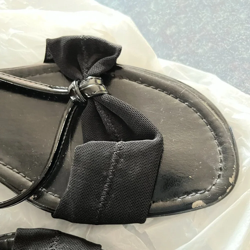 CATO slip-on black sandals with 2-inch heels - size: 9.5